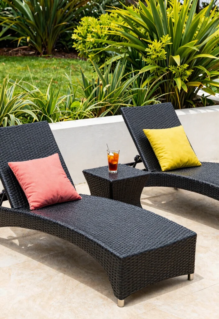 15 Black Patio Furniture Ideas That Don't Show Dirt and Pollen - 2. Woven Resin Lounge Chairs 1