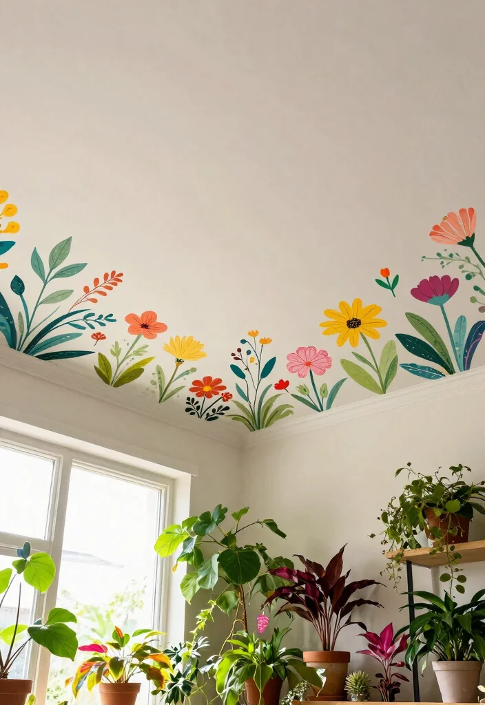 15 Ceiling Tile Makeover Ideas That Cover Water Stains Fast - 10. Eco-Friendly Wall Decals 1