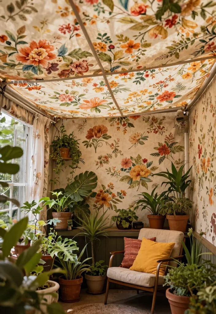 15 Ceiling Tile Makeover Ideas That Cover Water Stains Fast - 3. Fabric-Covered Tiles 1