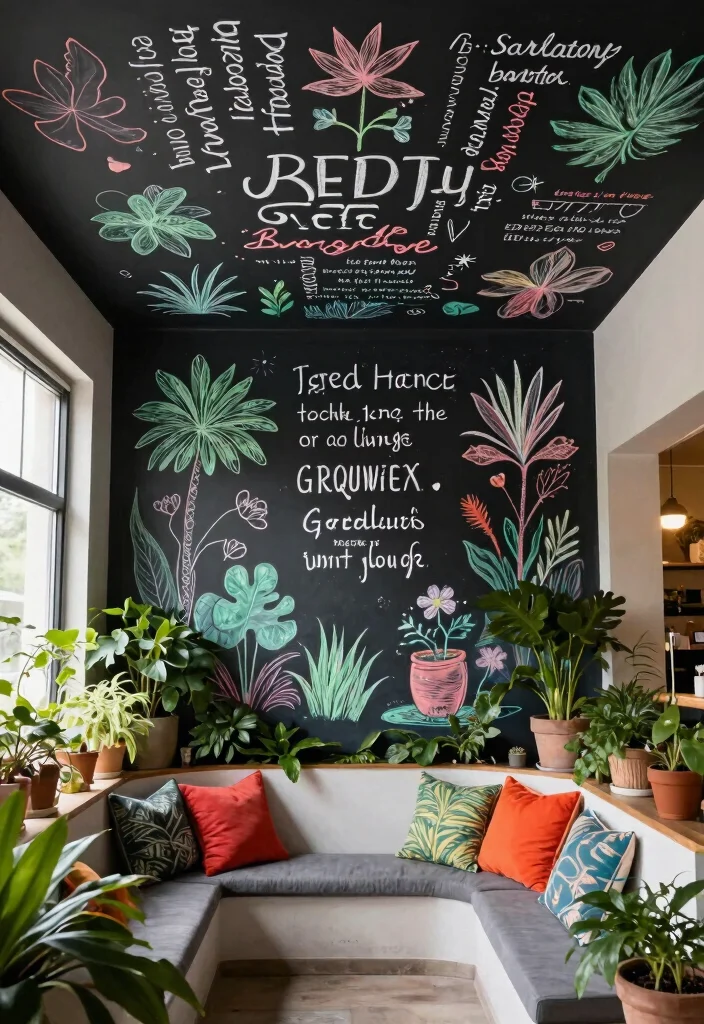 15 Ceiling Tile Makeover Ideas That Cover Water Stains Fast - 4. Chalkboard Paint for Creativity 1