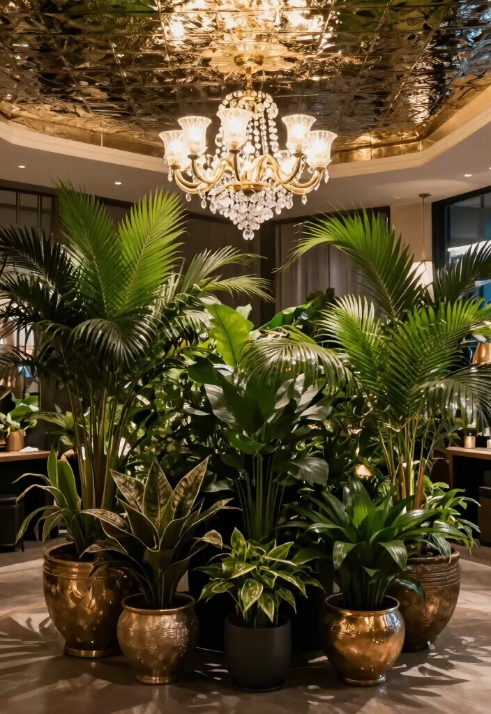 15 Ceiling Tile Makeover Ideas That Cover Water Stains Fast - 7. Metallic Accents for Glamour 1