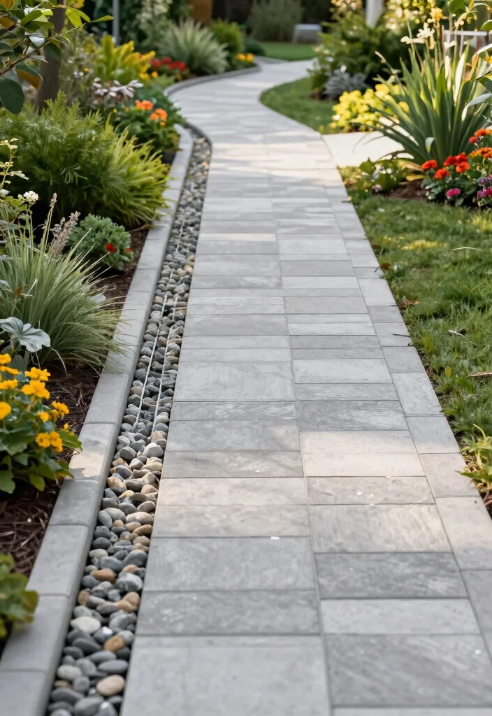 15 Cement Paver Walkway Ideas That Don't Shift or Sink Over Time - 3. Paver Walkway with Built-in Drainage 1