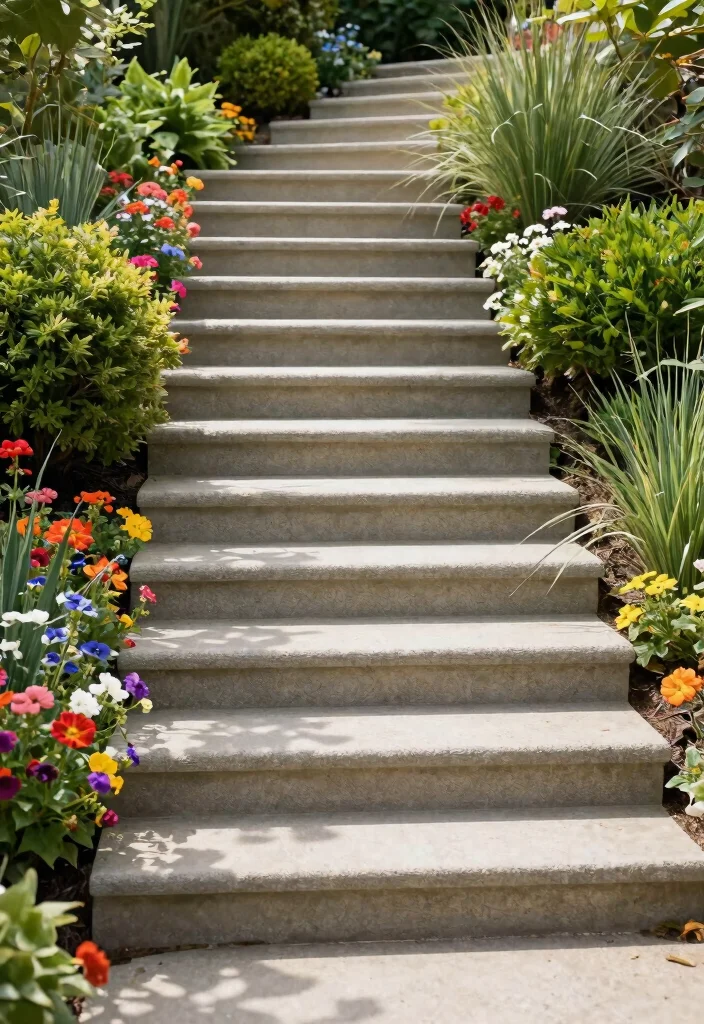 15 Cement Paver Walkway Ideas That Don't Shift or Sink Over Time - 5. Multi-Level Cement Paver Steps 1