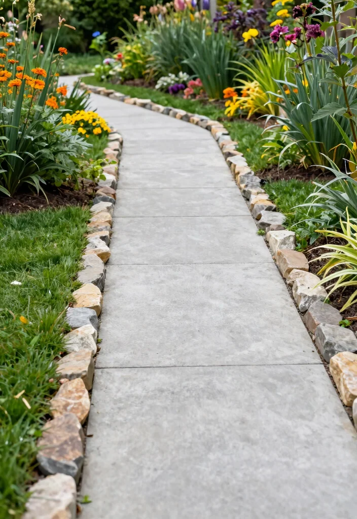 15 Cement Paver Walkway Ideas That Don't Shift or Sink Over Time - 7. Cement Paver Walkway with Edging 1