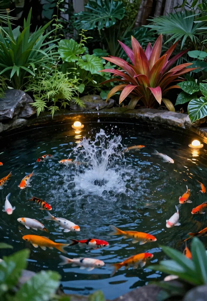 15 Fuente Para Patio Ideas Que No Necesitan Instalacion Complicada - 12. Fish Pond Fountain 1