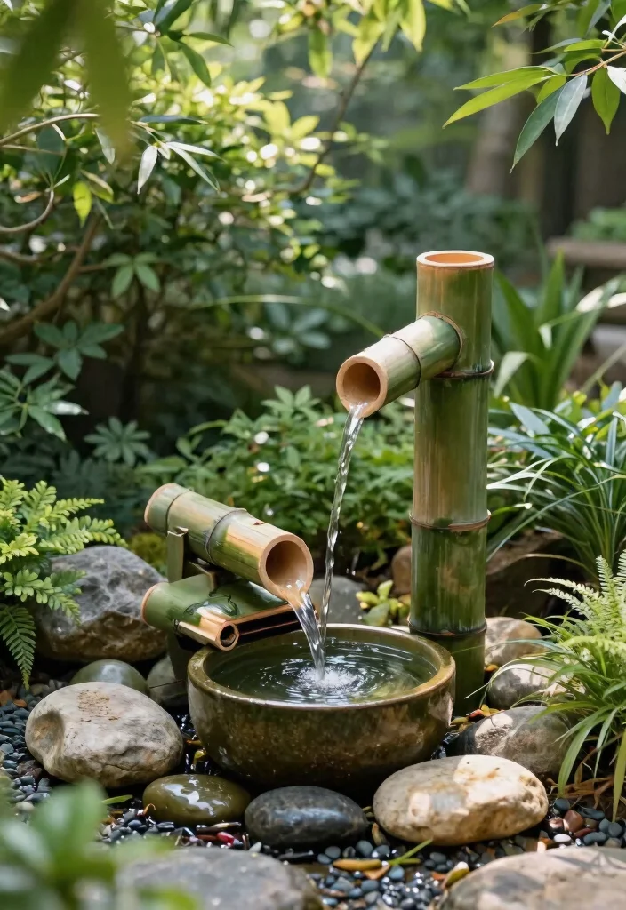 15 Fuente Para Patio Ideas Que No Necesitan Instalacion Complicada - 14. Bamboo Fountain 1
