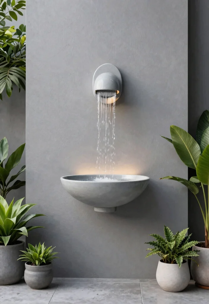 15 Fuente Para Patio Ideas Que No Necesitan Instalacion Complicada - 2. Minimalist Wall Fountain 1