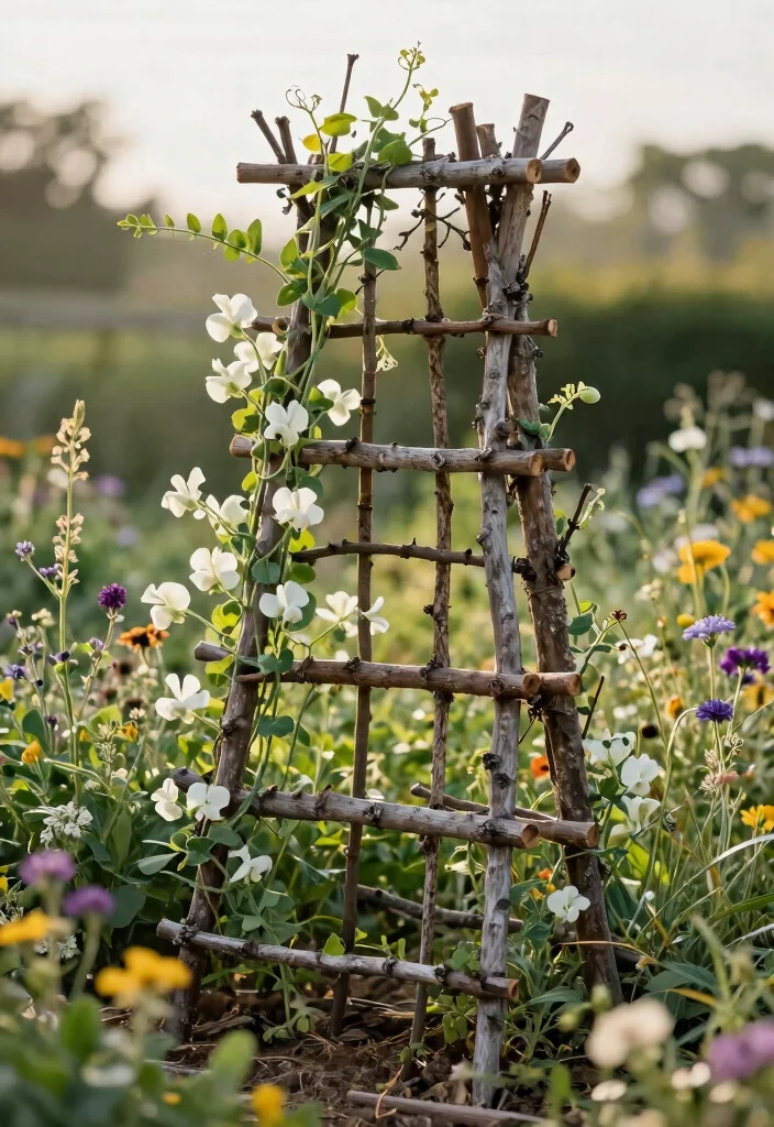 15 Garden Arch Trellis Ideas That Support Heavy Climbing Vines - 10. Natural Branch Trellis 1