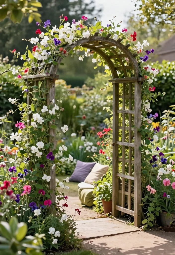 15 Garden Arch Trellis Ideas That Support Heavy Climbing Vines - 4. Classic Arbor Trellis 1
