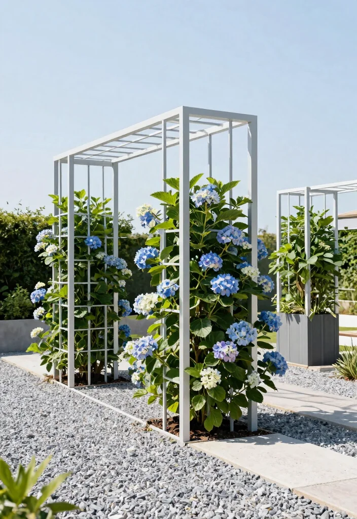 15 Garden Arch Trellis Ideas That Support Heavy Climbing Vines - 5. Minimalist Steel Frame 1