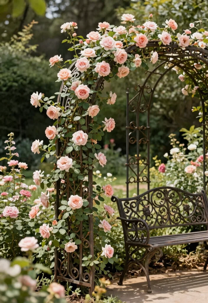 15 Garden Arch Trellis Ideas That Support Heavy Climbing Vines - 6. Charming Vintage-Style Trellis 1