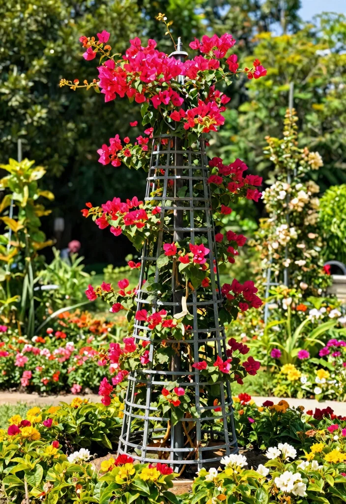 15 Garden Arch Trellis Ideas That Support Heavy Climbing Vines - 8. Spiral Trellis Design 1