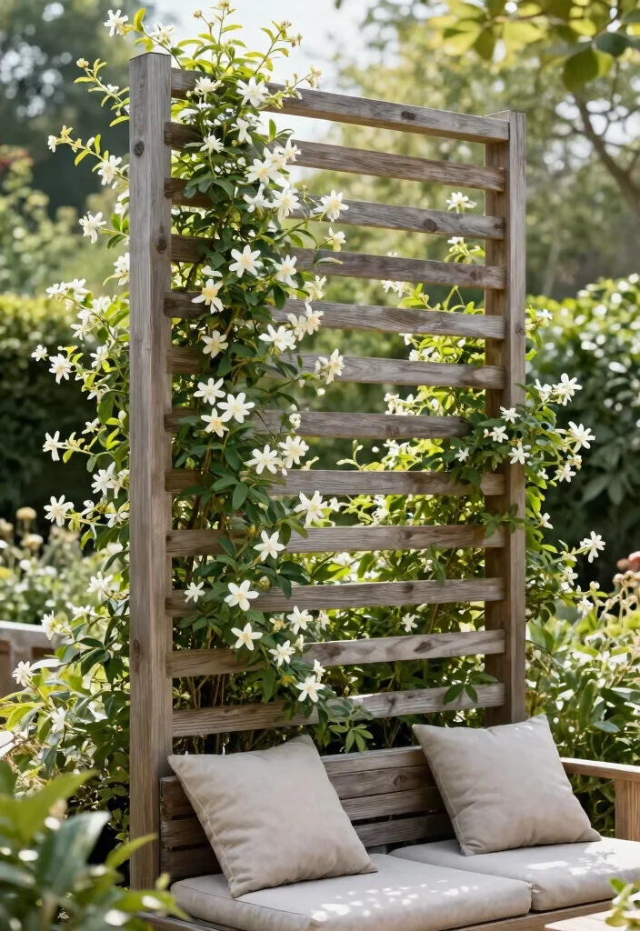 15 Garden Arch Trellis Ideas That Support Heavy Climbing Vines - 9. Vertical Slatted Trellis 1