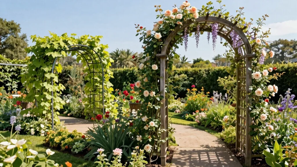 15 Garden Arch Trellis Ideas That Support Heavy Climbing Vines