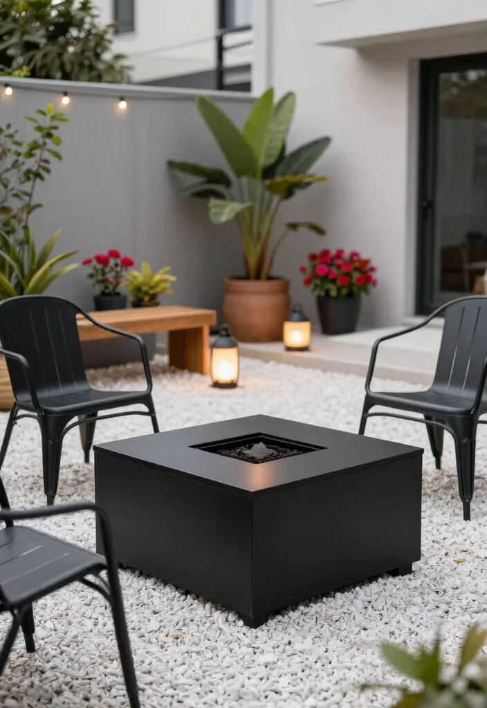 15 Modern Backyard Fire Pit Ideas for Small Spaces - 1. Minimalist Steel Fire Pit 1