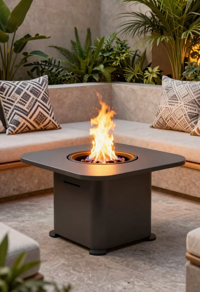 15 Modern Backyard Fire Pit Ideas for Small Spaces - 3. Portable Fire Pit Table 1