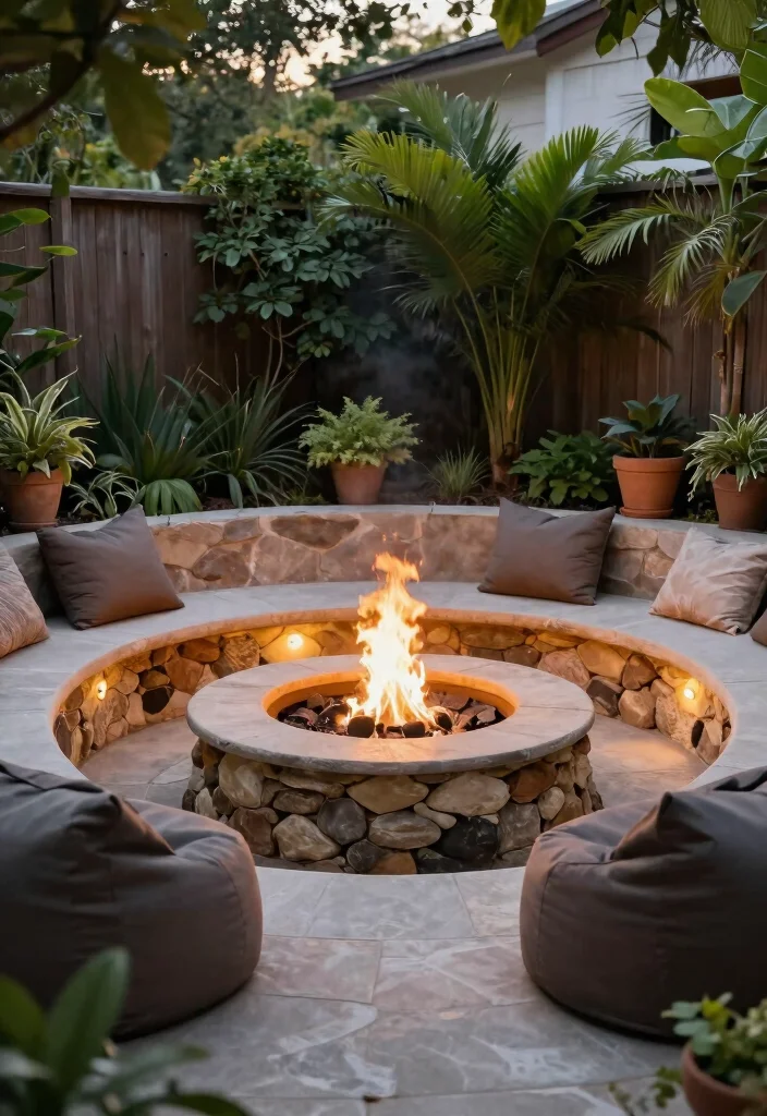15 Modern Backyard Fire Pit Ideas for Small Spaces - 4. Sunken Fire Pit 1