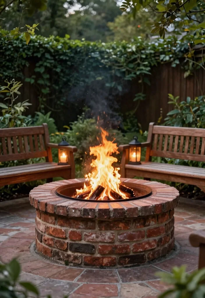 15 Modern Backyard Fire Pit Ideas for Small Spaces - 8. Brick Fire Pit 1