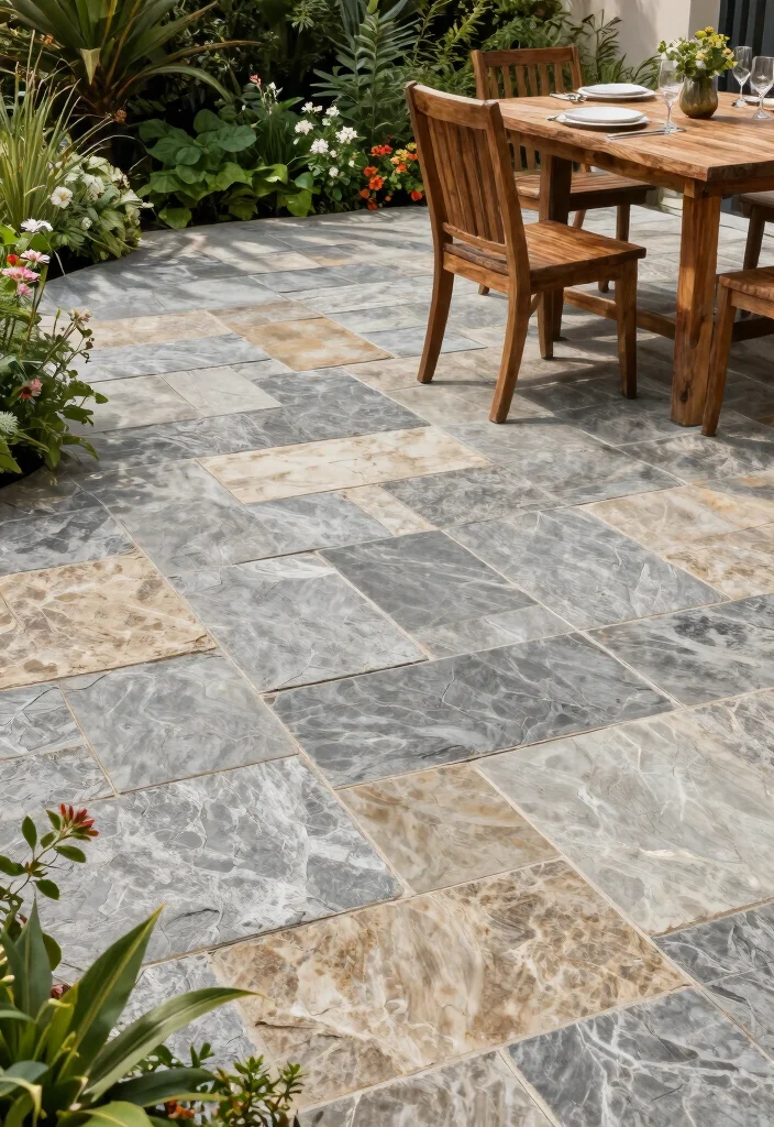 15 Outdoor Floor Tile Style Ideas That Hide Dirt and Stains - 1. Natural Stone Elegance 1