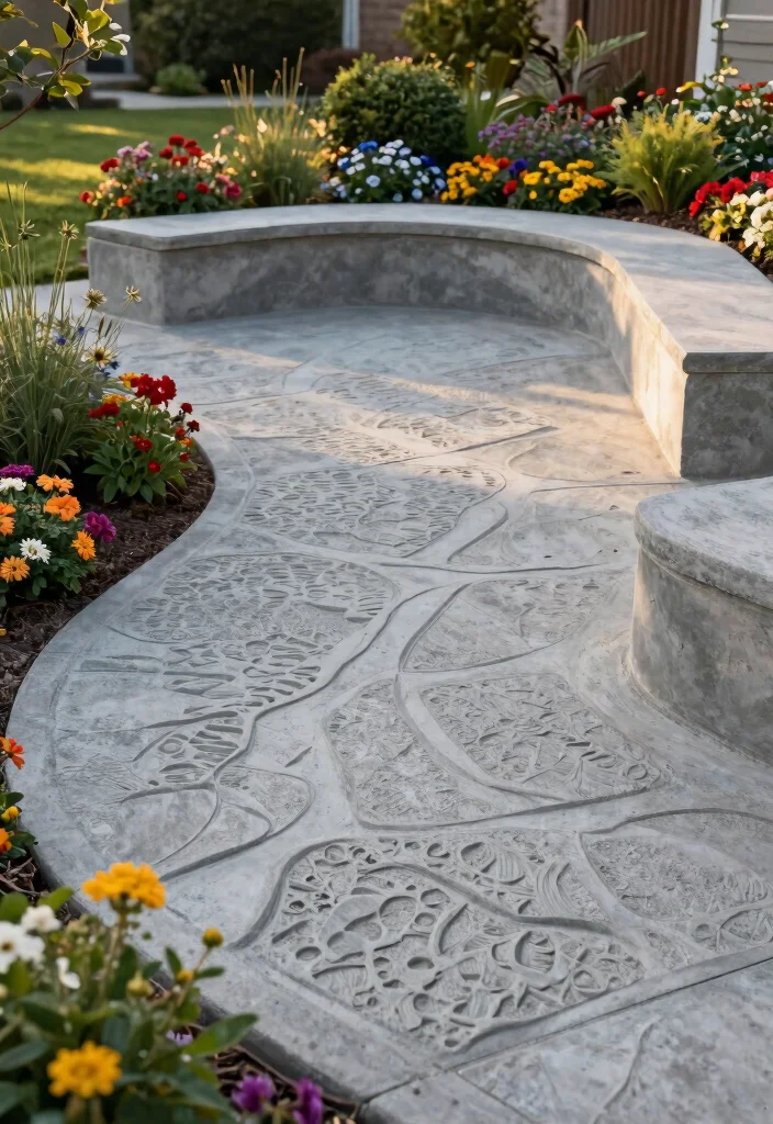 15 Outdoor Floor Tile Style Ideas That Hide Dirt and Stains - 13. Stamped Concrete 1