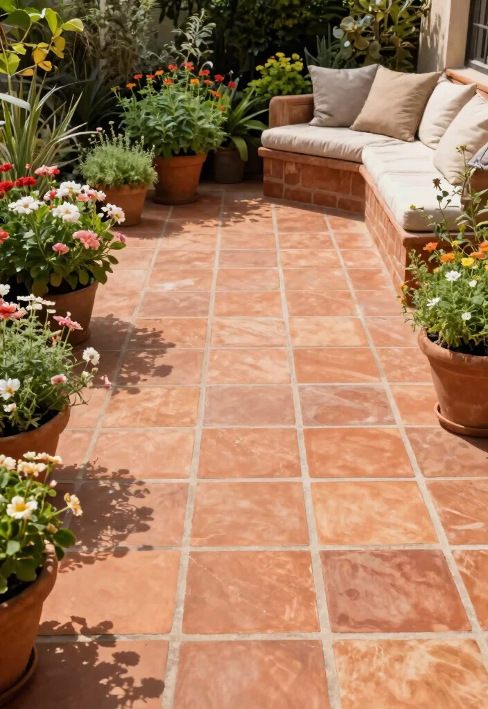 15 Outdoor Floor Tile Style Ideas That Hide Dirt and Stains - 2. Eco-Friendly Terracotta 1