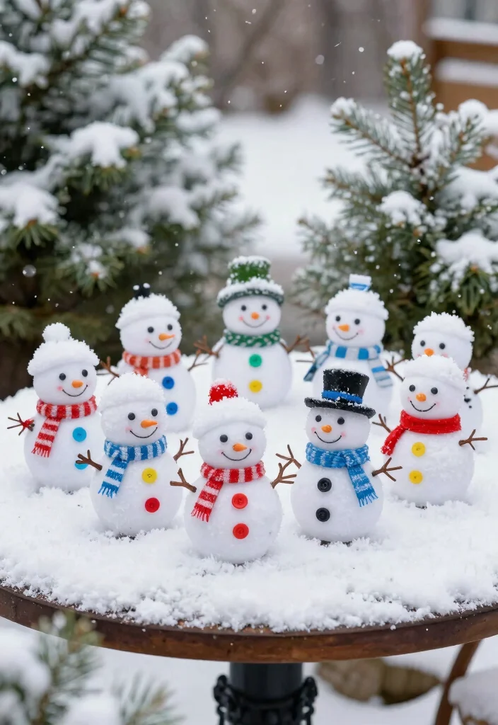 15 Outdoor Snowman Ideas That Survive Wind Without Tipping - 11. Mini Snowman Ornaments 1