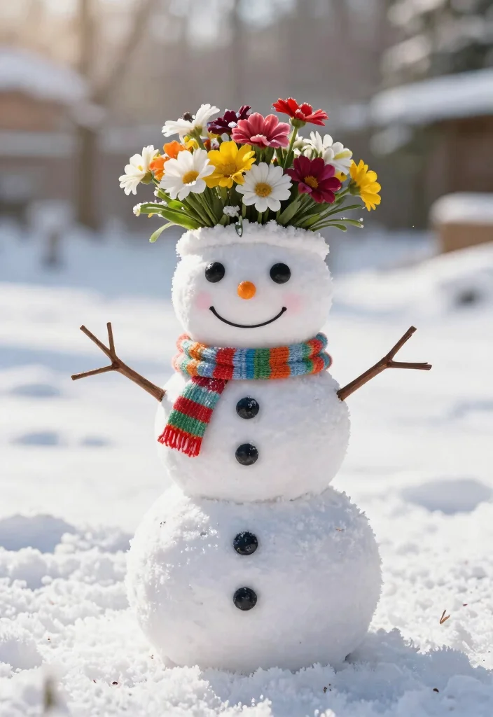 15 Outdoor Snowman Ideas That Survive Wind Without Tipping - 15. Snowman Planter 1