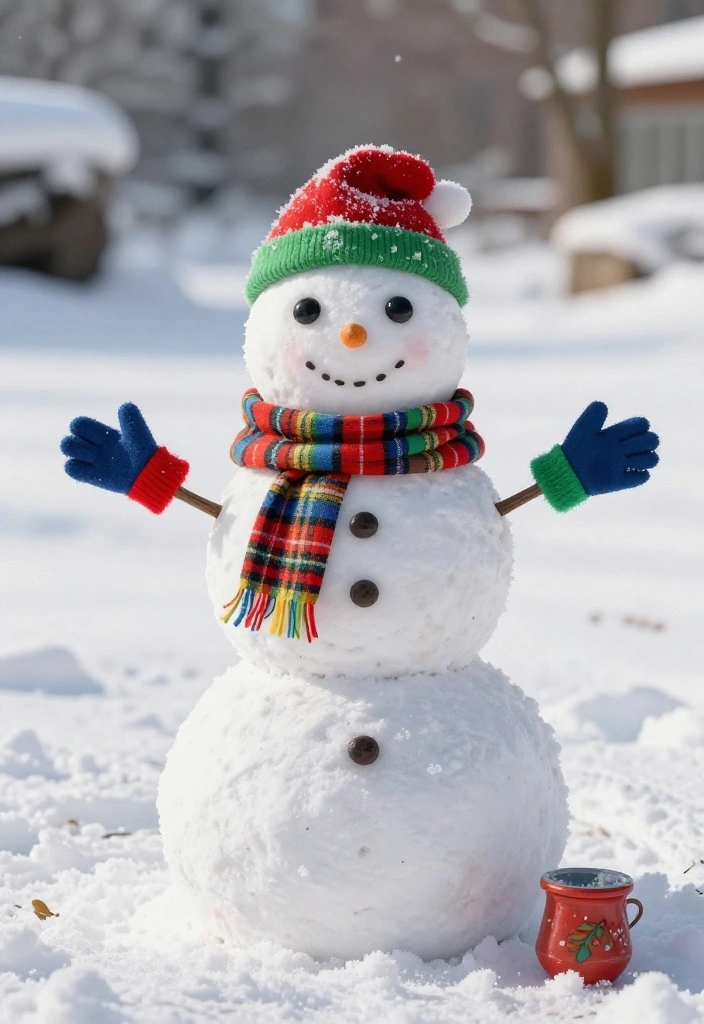 15 Outdoor Snowman Ideas That Survive Wind Without Tipping - 8. Snowman with a Recycled Touch 1