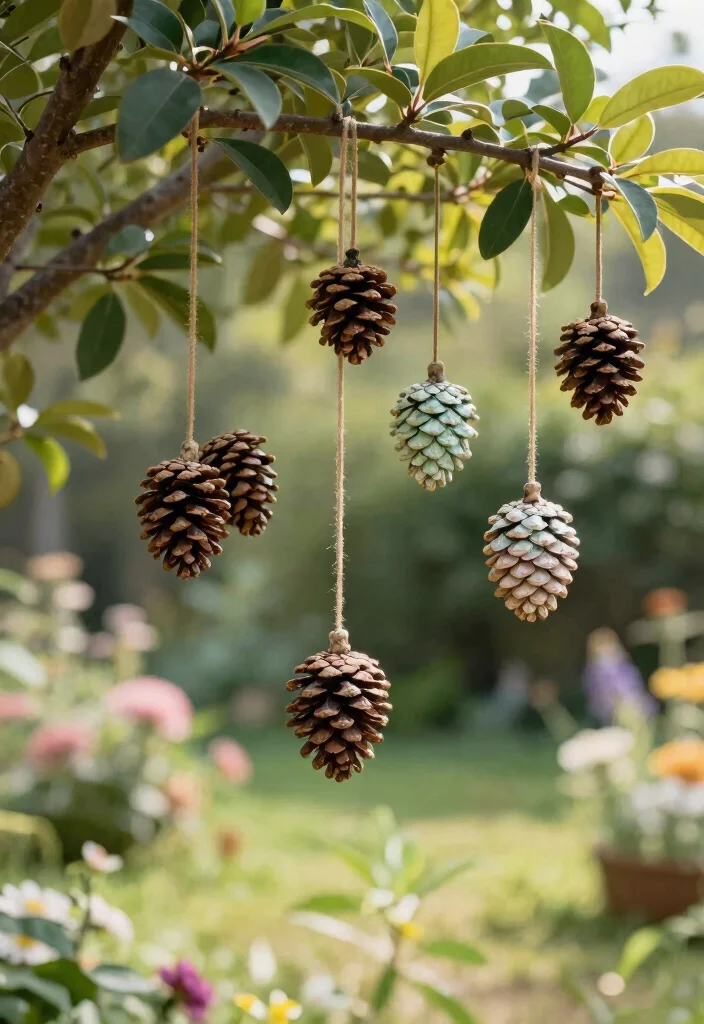 15 Outdoor Tree Decorations That Stay Put in Wind and Weather - 14. Natural Pinecone Accents 1