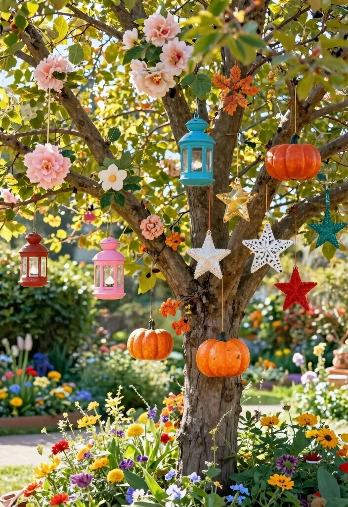 15 Outdoor Tree Decorations That Stay Put in Wind and Weather - 15. Seasonal Themed Decorations 1