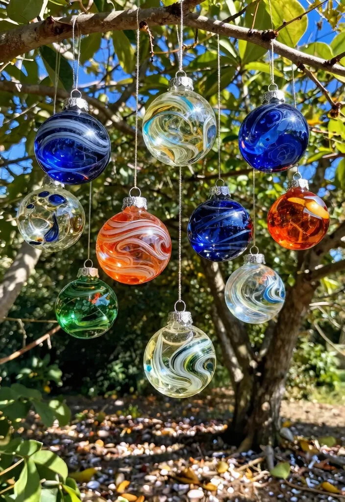 15 Outdoor Tree Decorations That Stay Put in Wind and Weather - 2. Recycled Glass Baubles 1