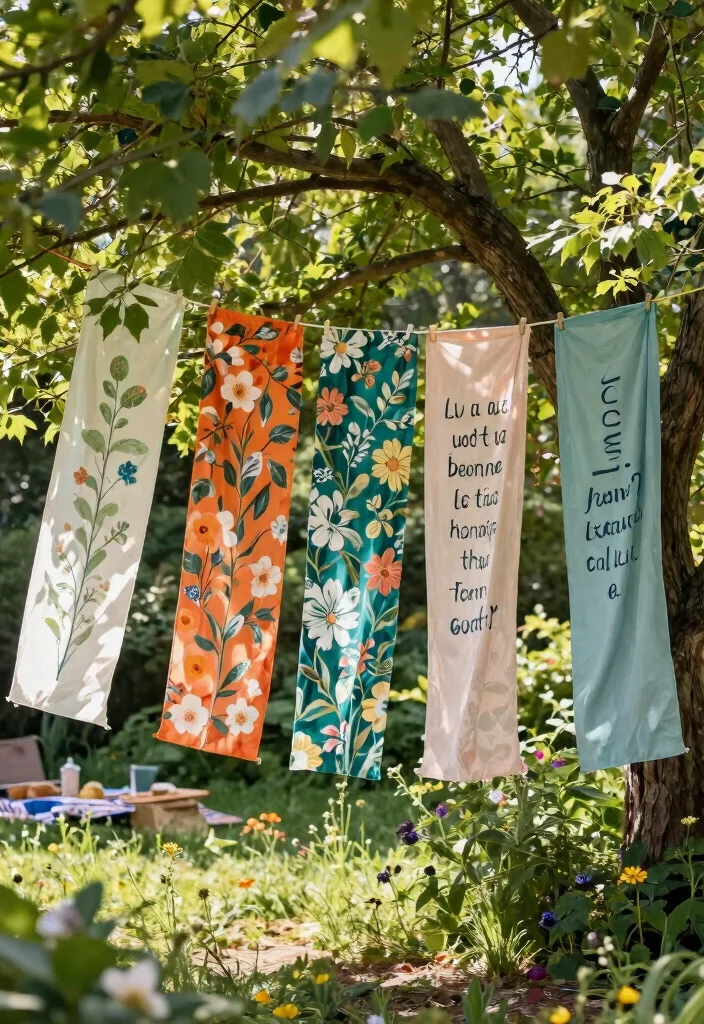 15 Outdoor Tree Decorations That Stay Put in Wind and Weather - 3. Eco-Friendly Fabric Banners 1