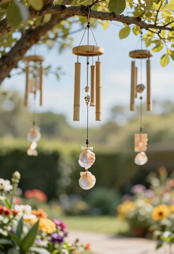 15 Outdoor Tree Decorations That Stay Put in Wind and Weather - 7. Wind Chimes Made from Natural Materials 1