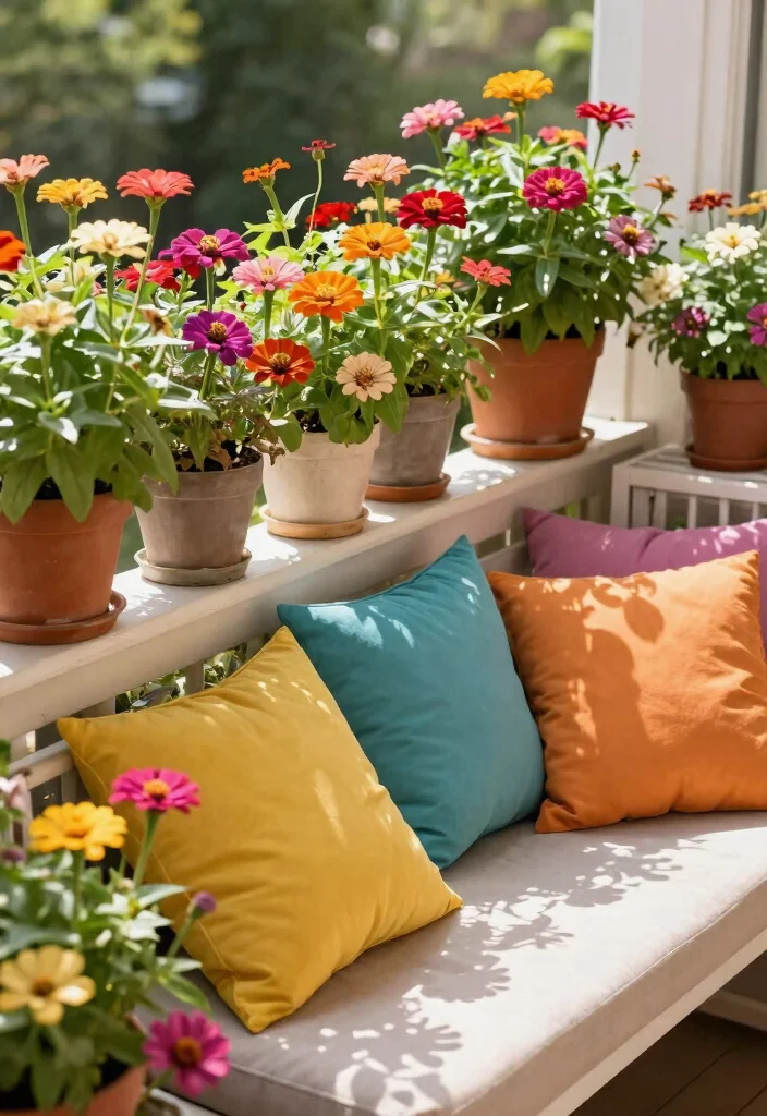 15 Plants for Balcony Ideas That Thrive in Full Sun or Shade - 10. Zinnias – Cheerful Blooms for Sun 1