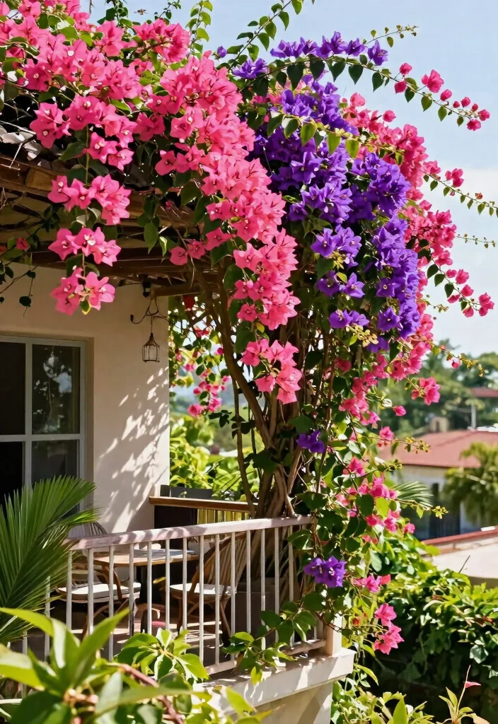 15 Plants for Balcony Ideas That Thrive in Full Sun or Shade - 12. Bougainvillea – Tropical Charm in Full Sun 1