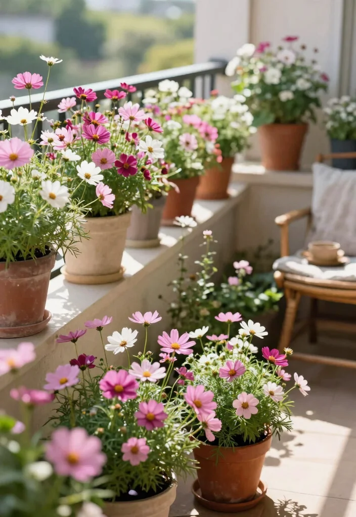 15 Plants for Balcony Ideas That Thrive in Full Sun or Shade - 15. Cosmos – Easygoing and Colorful 1