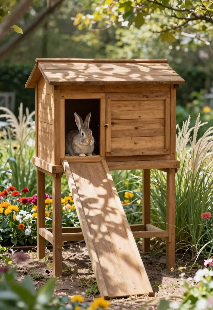 15 Rabbit Hutch Outdoor Ideas That Keep Predators Out Year-Round - 1. Elevated Rabbit Hutch for Safety 1