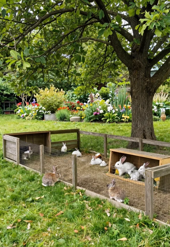 15 Rabbit Hutch Outdoor Ideas That Keep Predators Out Year-Round - 14. Secure Rabbit Run with Shade 1