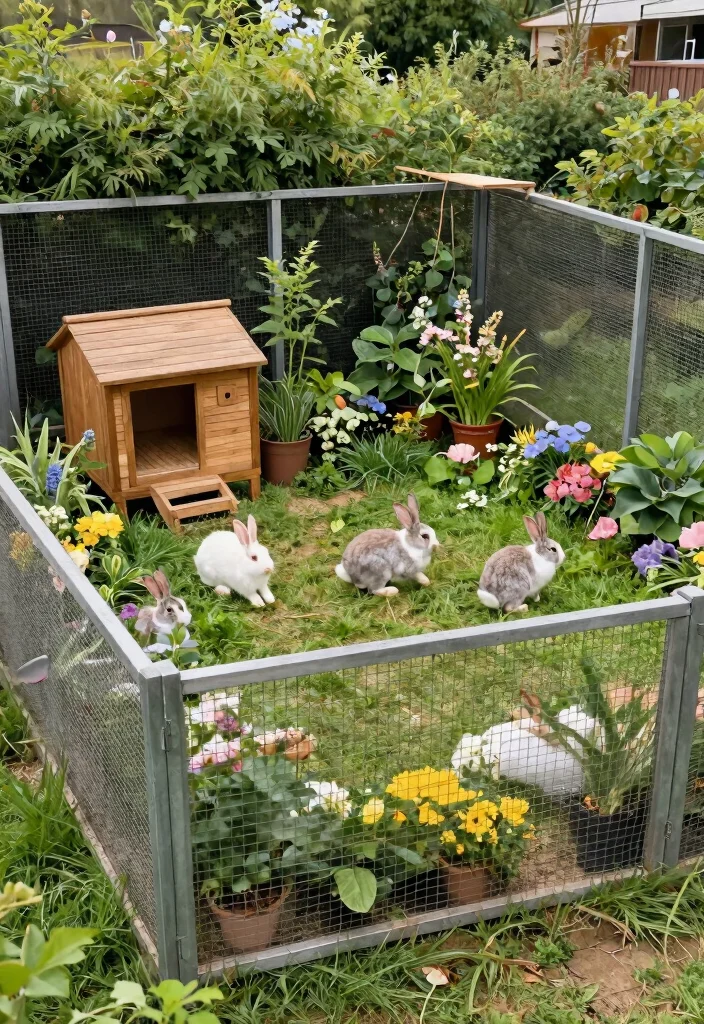 15 Rabbit Hutch Outdoor Ideas That Keep Predators Out Year-Round - 2. Integrated Rabbit Enclosure with Fencing 1
