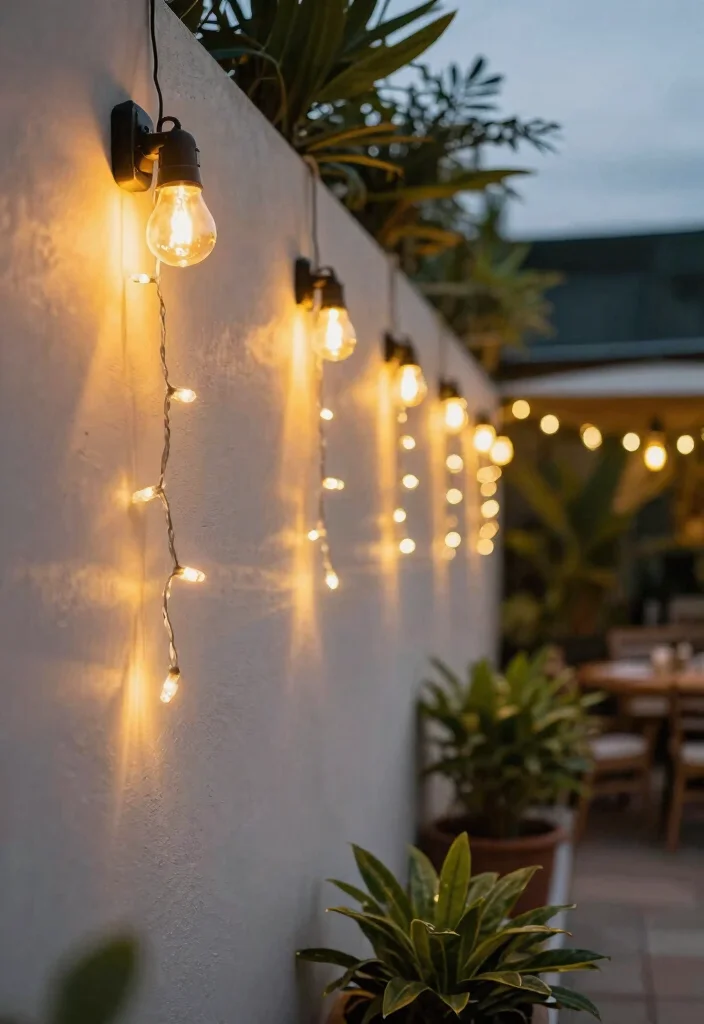 15 Ways to Hang Outdoor String Lights Without Drilling Into Stone - 10. Get Creative with Nail-Free Wall Hangers 1