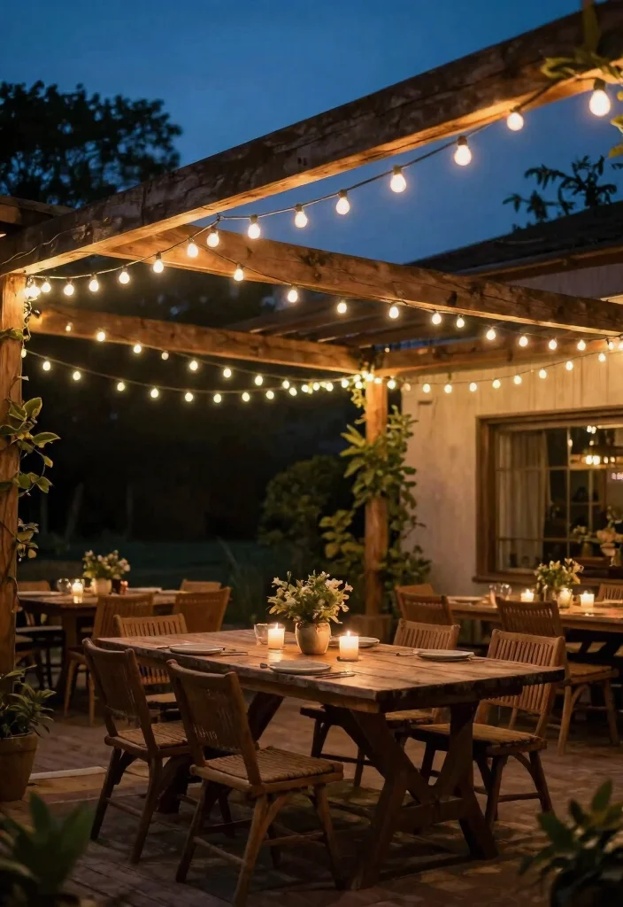 15 Ways to Hang Outdoor String Lights Without Drilling Into Stone - 11. Lean on Overhead Beams 1