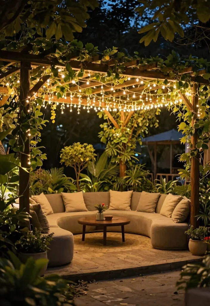15 Ways to Hang Outdoor String Lights Without Drilling Into Stone - 14. Hang from a Pergola 1