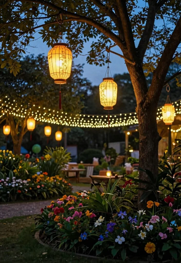 15 Ways to Hang Outdoor String Lights Without Drilling Into Stone - 15. Use Outdoor Decorative Lanterns 1