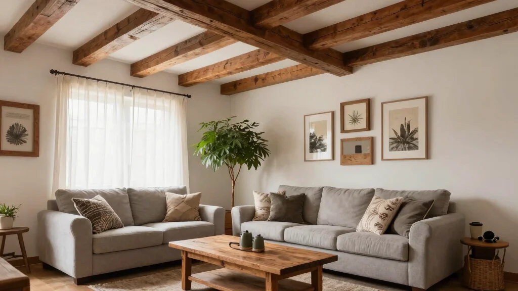 15 Wood Beams on Ceiling Living Room Concepts for Low Ceilings That Feel Higher