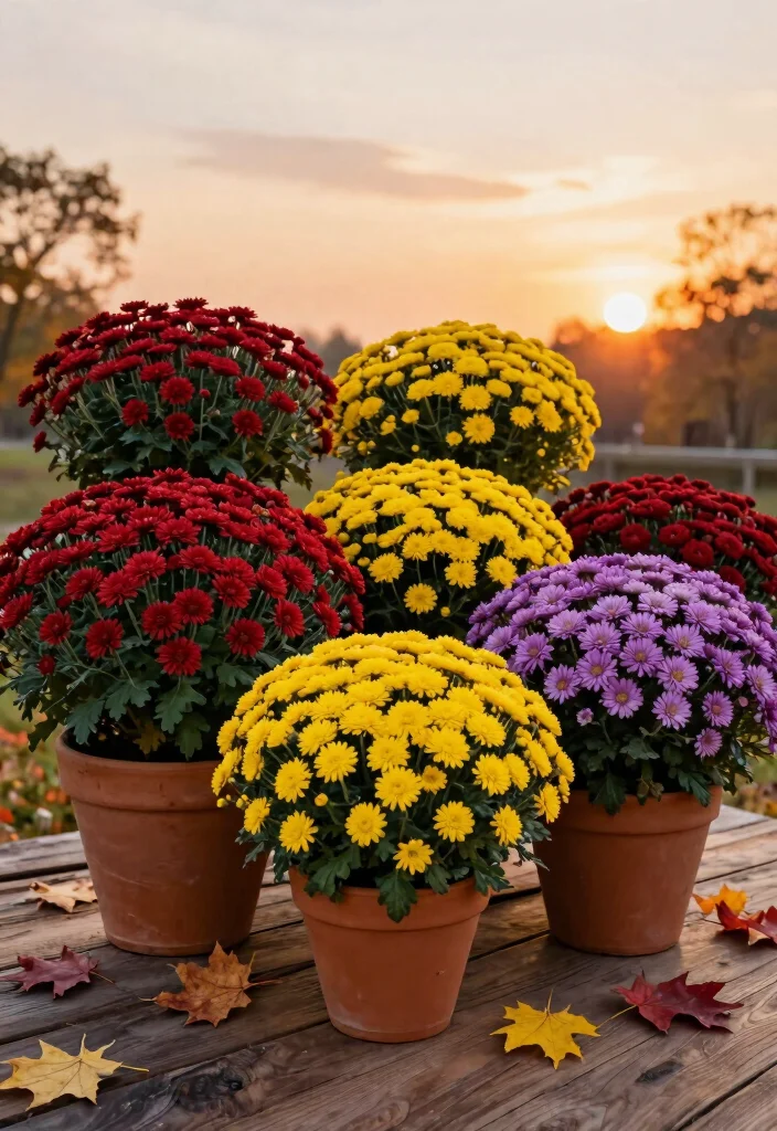 18 Fall Flower Pots That Survive Frost and Still Look Full - 1. Bold Chrysanthemums: The Fall Staple 1