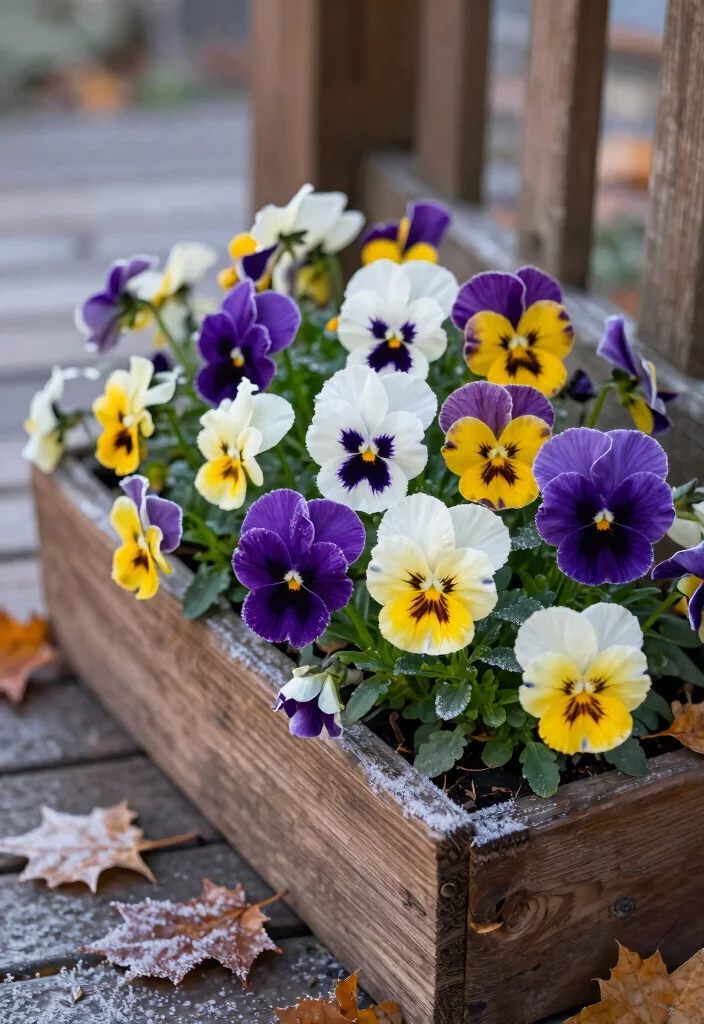 18 Fall Flower Pots That Survive Frost and Still Look Full - 2. Versatile Pansies: A Rainbow of Choices 1