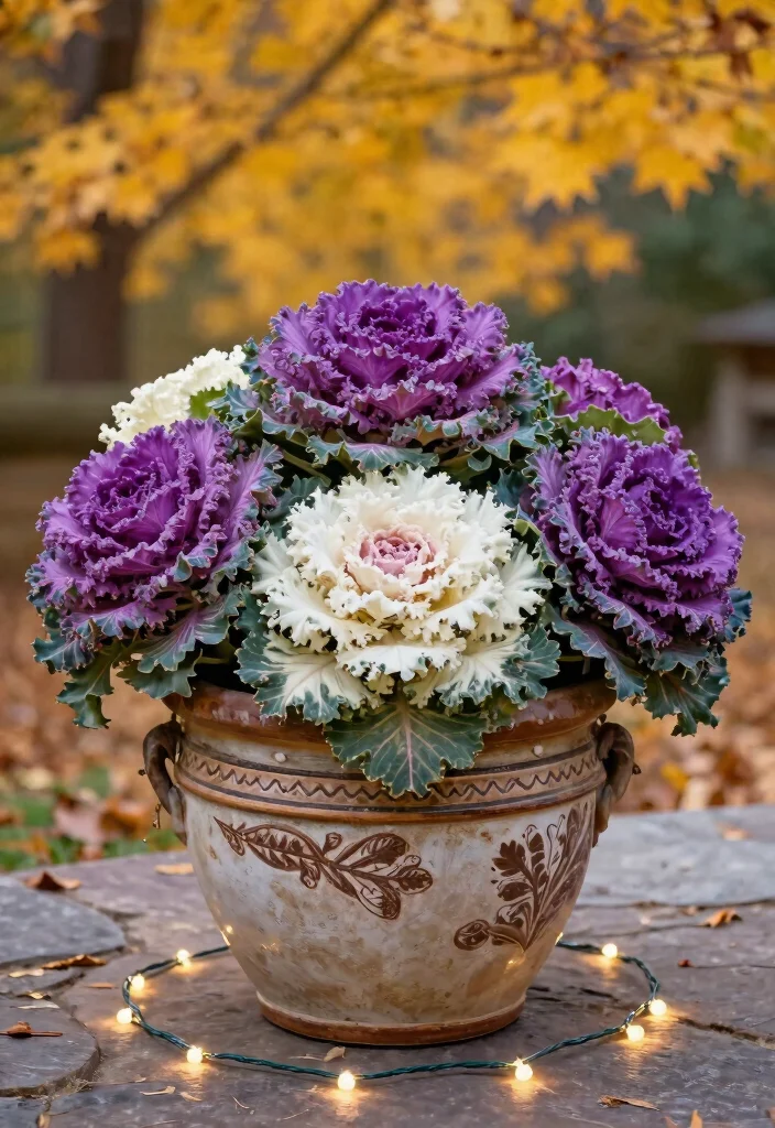 18 Fall Flower Pots That Survive Frost and Still Look Full - 3. Ornamental Kale: Edible and Decorative 1