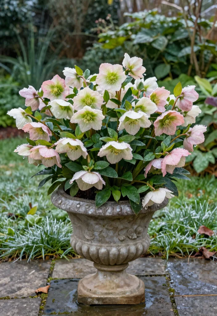 18 Fall Flower Pots That Survive Frost and Still Look Full - 7. Hellebores: The Winter Rose 1