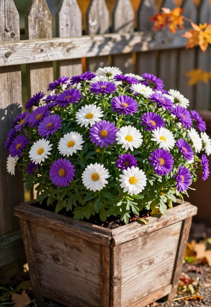 18 Fall Flower Pots That Survive Frost and Still Look Full - 8. Asters: Autumn’s Last Stand 1