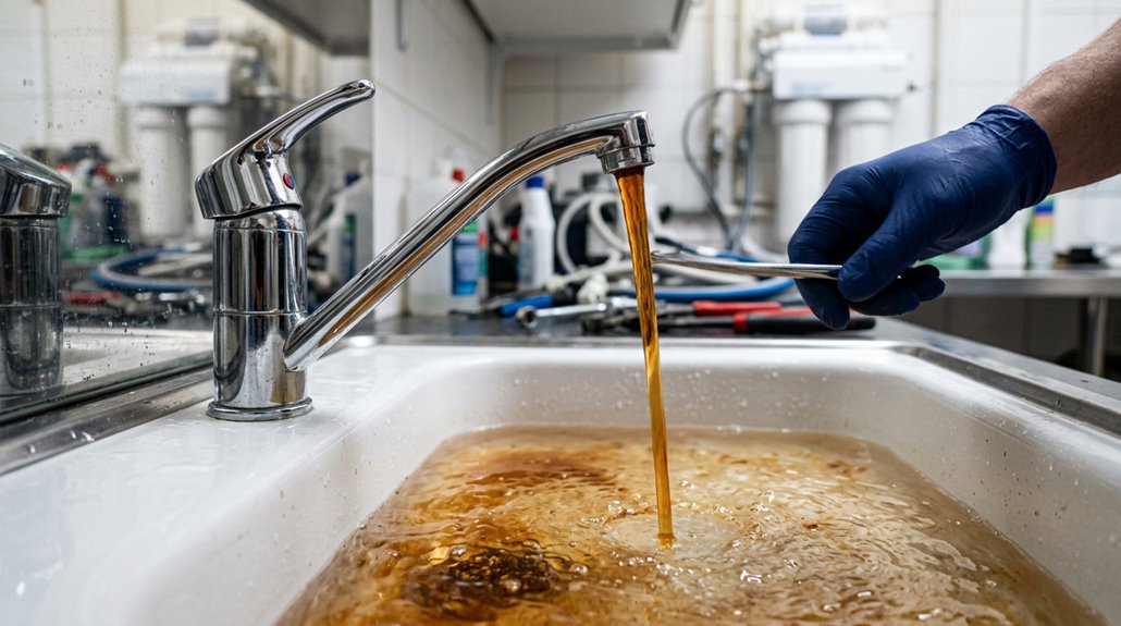 brown water from faucet issue
